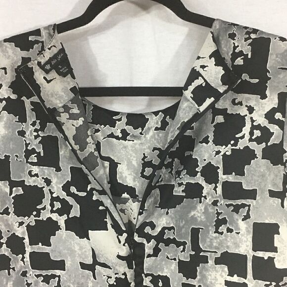 Small Treo Jolie gray black white zipper back crystal rhinestone scoop t… - Picture 4 of 6